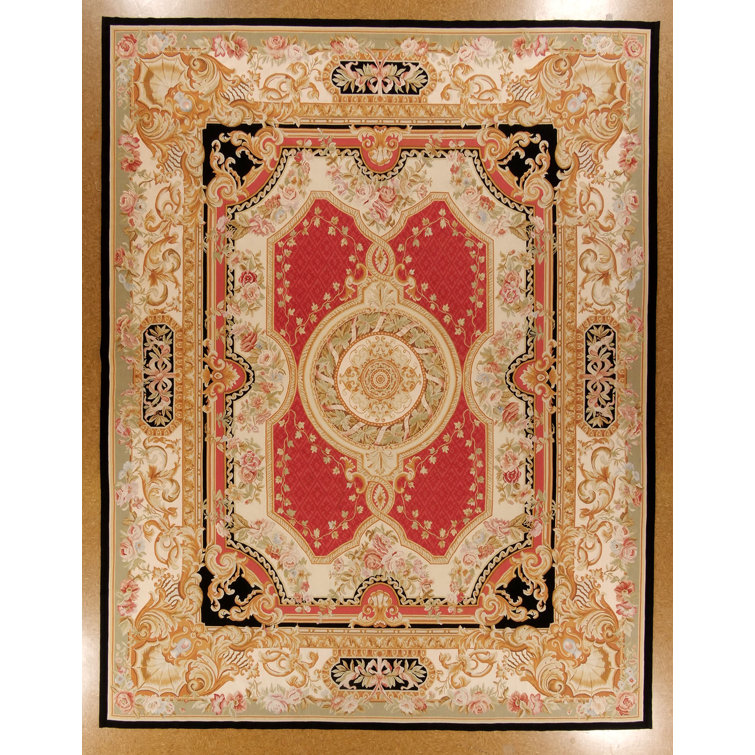ModRen Rugs OneofaKind HandKnotted 2010S 12X15 Wool Area Rug in Red